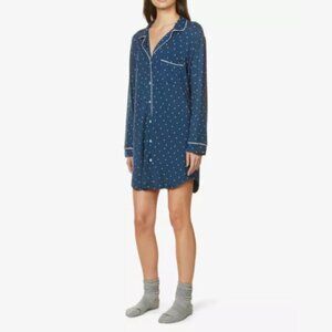 Eberjey Gisele Moon Print Stretch Jersey Sleep Shirt Pajama XS